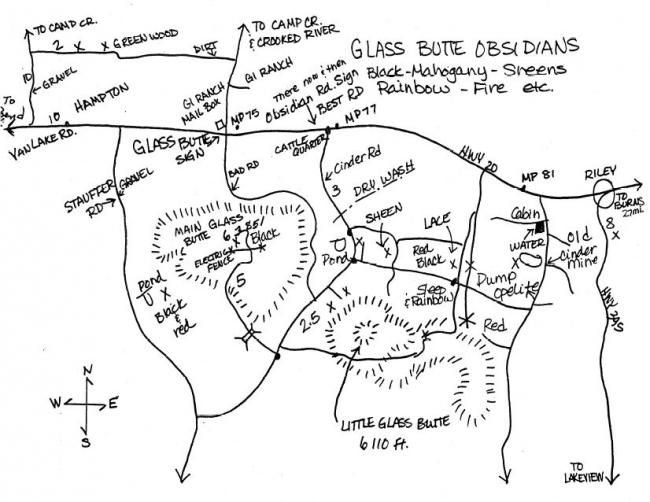 Great map of Glass Butte Oregon