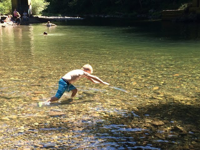 Fall Creek near Eugene, Oregon, is perfect for swimming