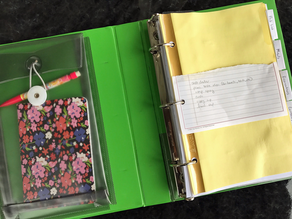 Organize your camping trips with a camping notebook or journal.