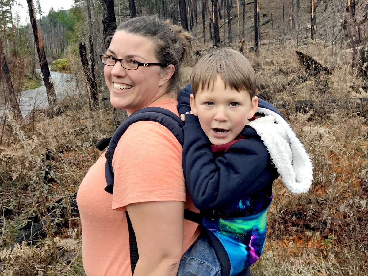 Using a toddler tula for a hike with kids - day hiking gear for families