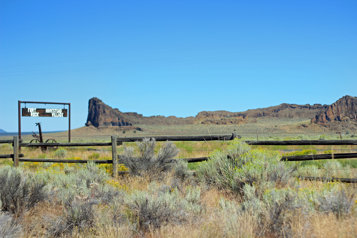 Fort Rock Homestead Museum is across the highway from Fort Rock