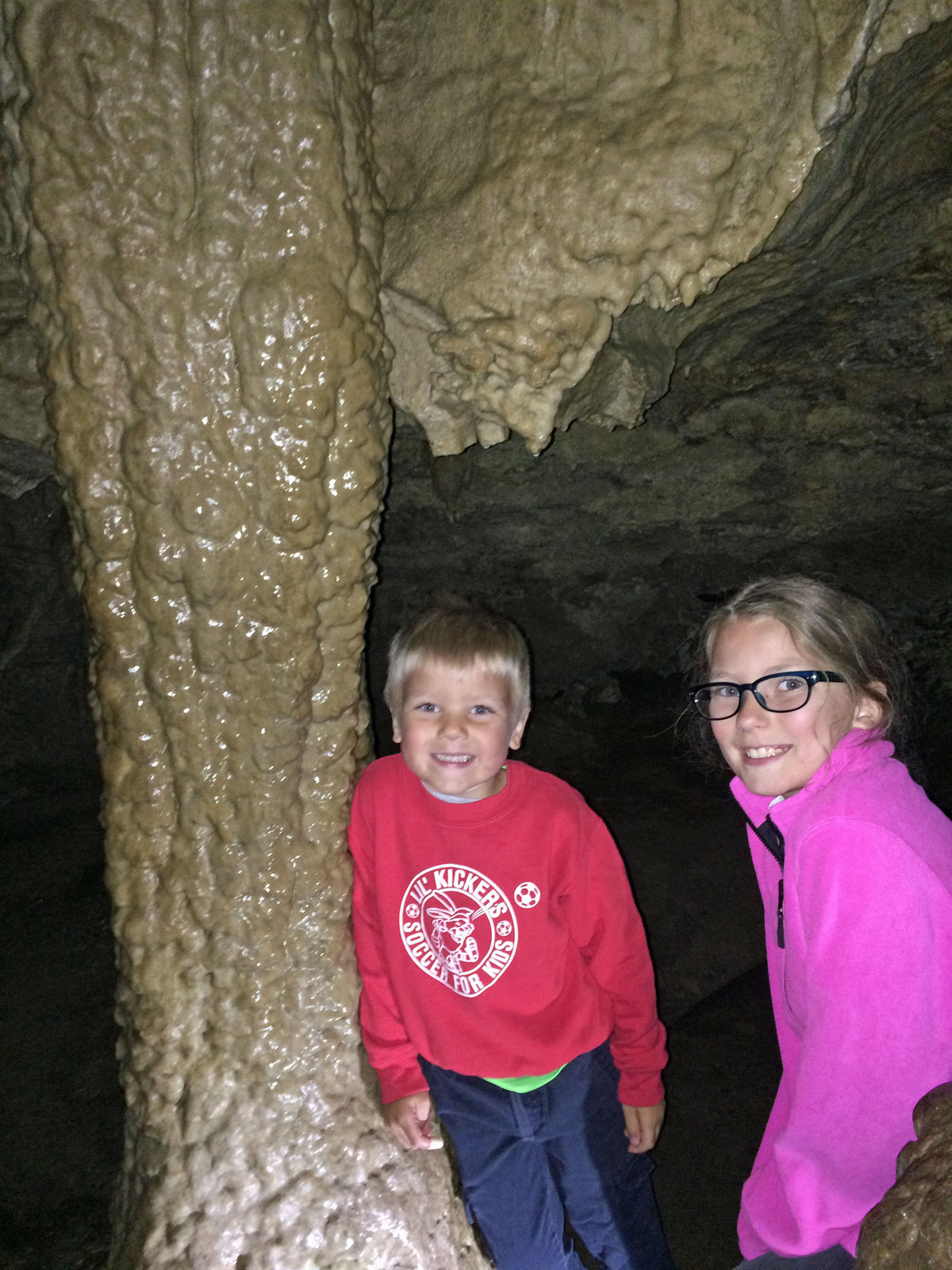 A single stalactite can be touched by visitors in the Oregon Caves.