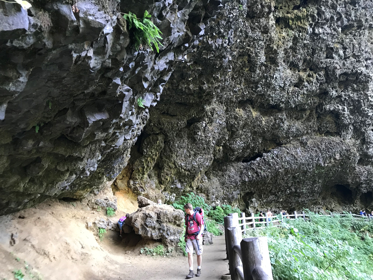 The walls of the canyon near South Falls. They stretch high above our heads.